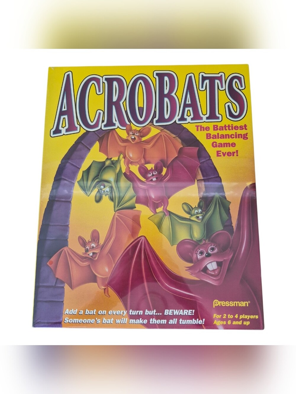 Acrobats Bat Balancing Game - Yellow Box
